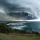 An ominous storm front over Evans Head and Ballina on Friday