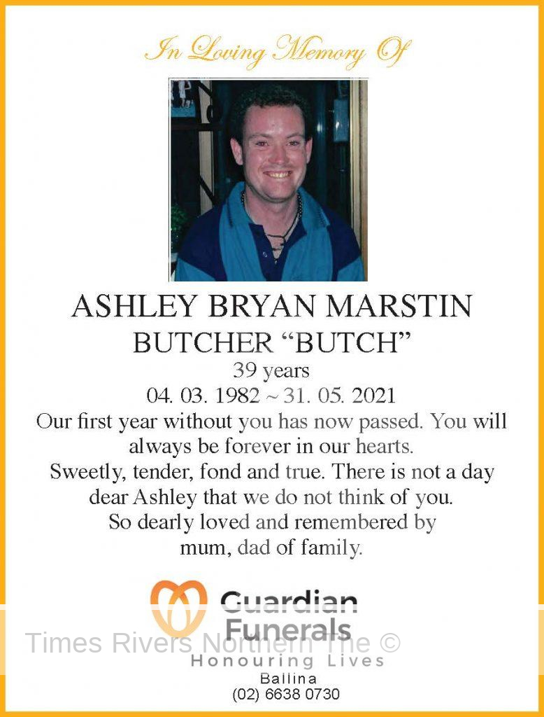 In Loving Memory Of ASHLEY BRYAN MARSTIN