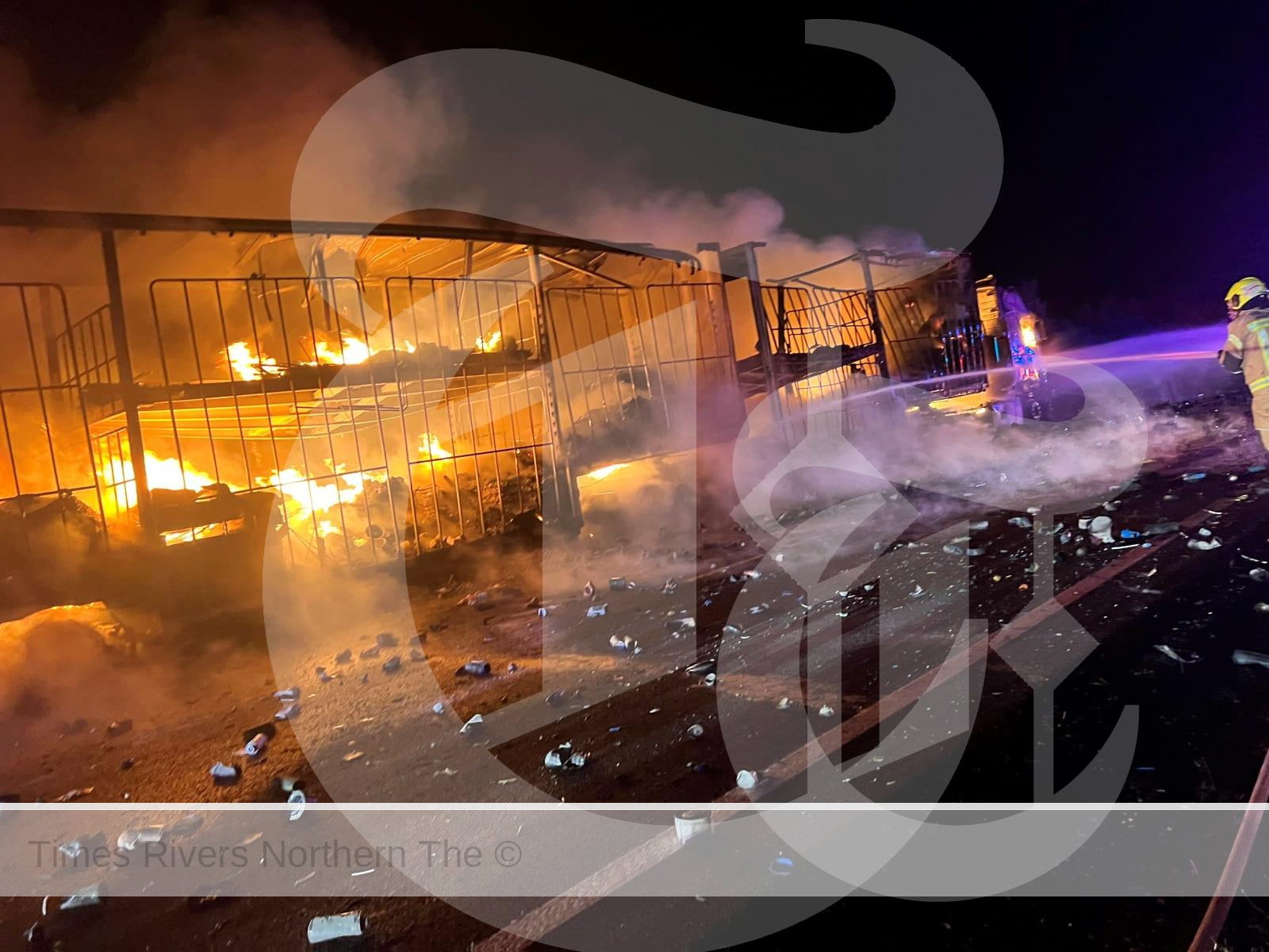 Firefighters extinguish exploding semi-trailer | Pimlico