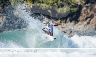 Local surfer Zahli Kelly in action at the Tweed Coast Pro Junior comp at Cabarita in 2021.