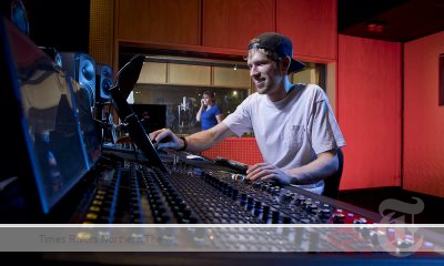 Ben at the SAE campus for audio engineering.