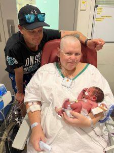 Jessie Oldfield with her partner Daniel after the birth of her son Jack. Photo: Supplied.