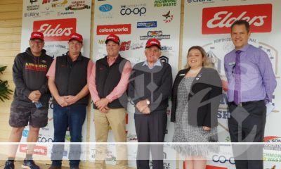 Lismore mayor Steve Krieg, Elders Agronomist Haman Coulter, Elders branch manager Mat Duley, North Coast National A & I Society President John Gibson, 2022 Young Woman Tara Coles and Lismore City Council general manager, John Gibbons.