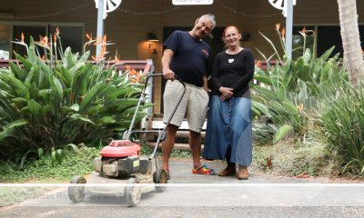 Uki neighbours Geoffrey Colwill and Carmen Myler in there neighbourhood