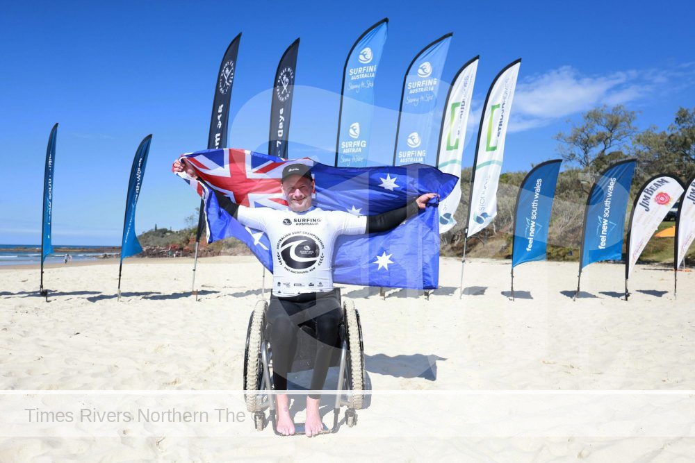 Joel Taylor wins the Australian Para Surfing Title in the Prone 1 division despite a 20-year hiatus from the water