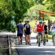 People ridding on the Northern Rivers Rail Trail.