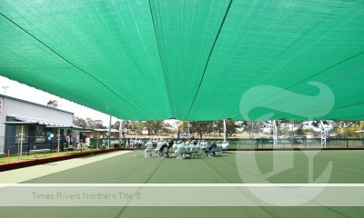 New shade and mat at the Lismore Workers Sports and Bowls Club.