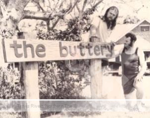 Captain John McKnight (left) in front of The Buttery