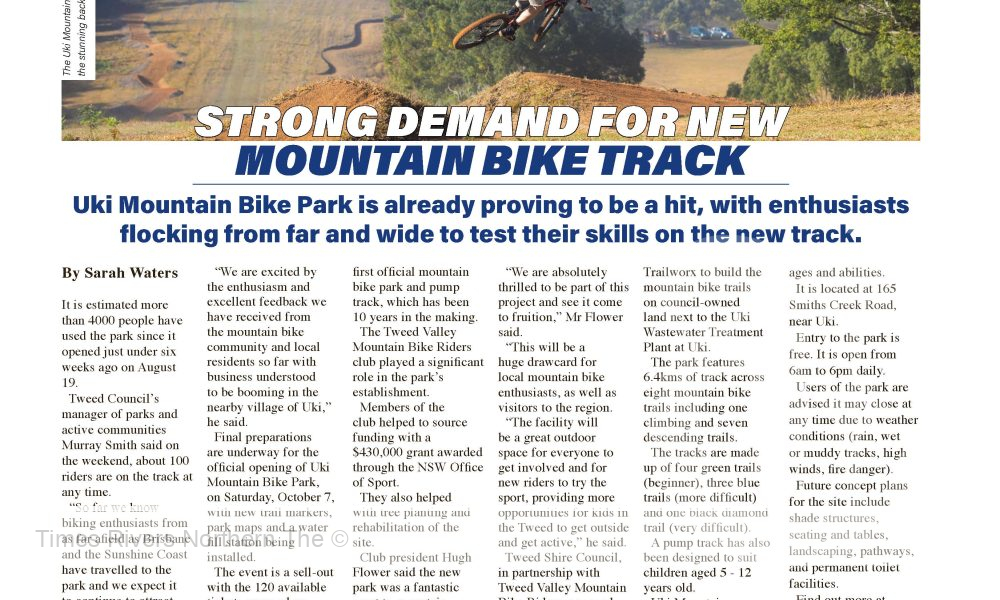 UKI MOUNTAIN BIKE PARK FEATURE Northern Rivers Hub Your Source