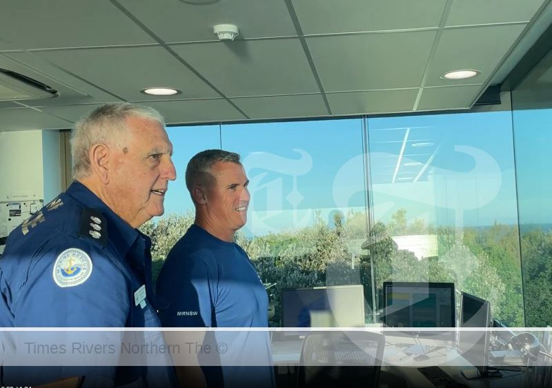 MRNSW Ballina Delany Carter - Ballina Jet Boat in the marine rescue tower.