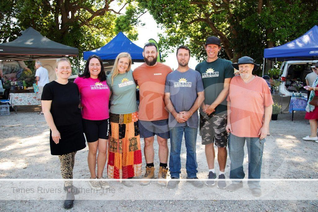 The Murbah Farmers’ Markets management committee, from left, Bronwyn Yeldham, Claire Strodder, Jodie Viccars, Jeremy Gudsell, Will Everest, Gavin Powell, Gary Miller.