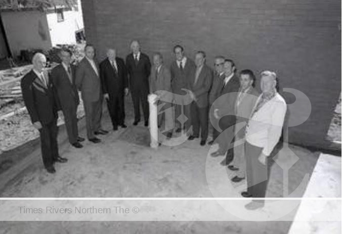 Members of Tweed Shire Council and the Murwillumbah branch of community service organisation, Apex, at the time of capsule burial.