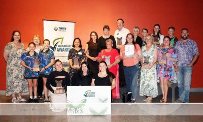 Winners of the 2023 Tweed Sustainability Awards at a ceremony at the Tweed Regional Gallery