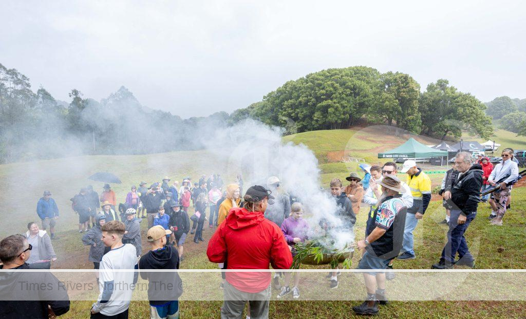 A smoking ceremony was held to mark the official opening of Uki Mountain Bike Park last Saturday
