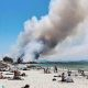 The fire that started at Bayshore Drive in Byron Bay, burns close to the Shire’s famous beaches Picture: Image @si.richo - Northern Rivers Bushfires