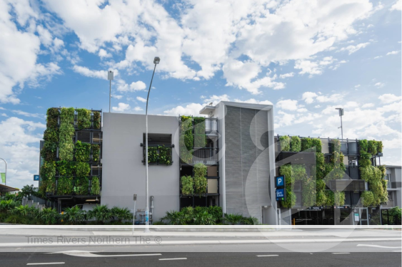Green facades reflect rather than absorb heat, and can also cool through evapotranspiration. Image: Manly Vale Carpark, Sydney / Junglefy.