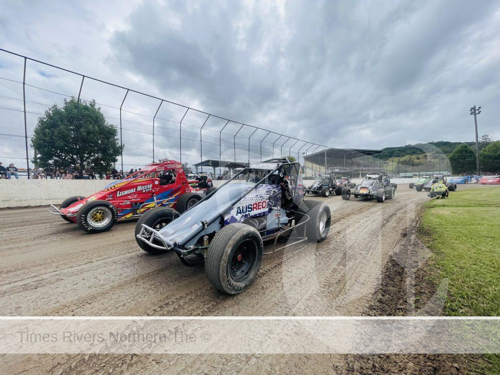 Wingless Sprintcars pictured at Castrol Lismore Speedway. Photo: Tony Powell.