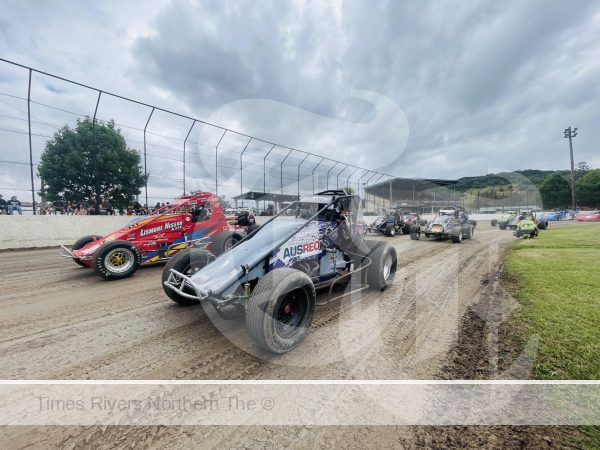 Wingless Sprintcars pictured at Castrol Lismore Speedway. Photo: Tony Powell. Australian Wingless Sprint Championship