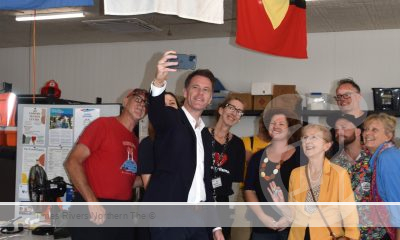 NSW Premier Chris Minns when he visited Resilient Lismore in April this year. Photo: Samantha Elley