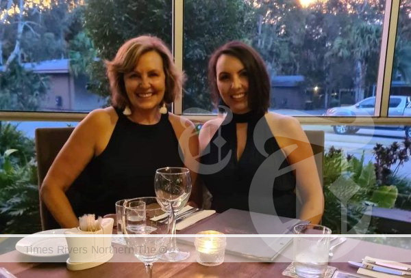 Linda Mitchell and her daughter Danielle Oppes at the Angourie Resort restaurant, Cunjevoi. Image- contributed