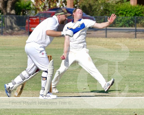 Harwood all rounder Ben McMahon backed up his 131 with two key wickets when bowling against Lawrence at Lower Fisher Park, Grafton, on Saturday. Rowan Green