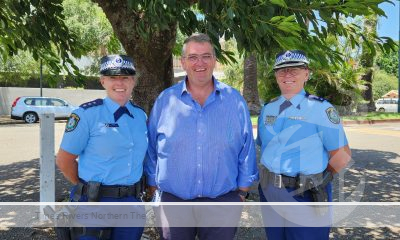 Richie Williamson with new Clarence Valley Police Richie Williamson welcomes the Clarence's new top cops Superintendent Joanne Schultz and Inspector Sally Scott.