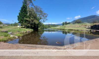 The hotter weather has caused the level of water in the Tyalgum weir pool to drop, triggering Level 2 water restrictions for the village.