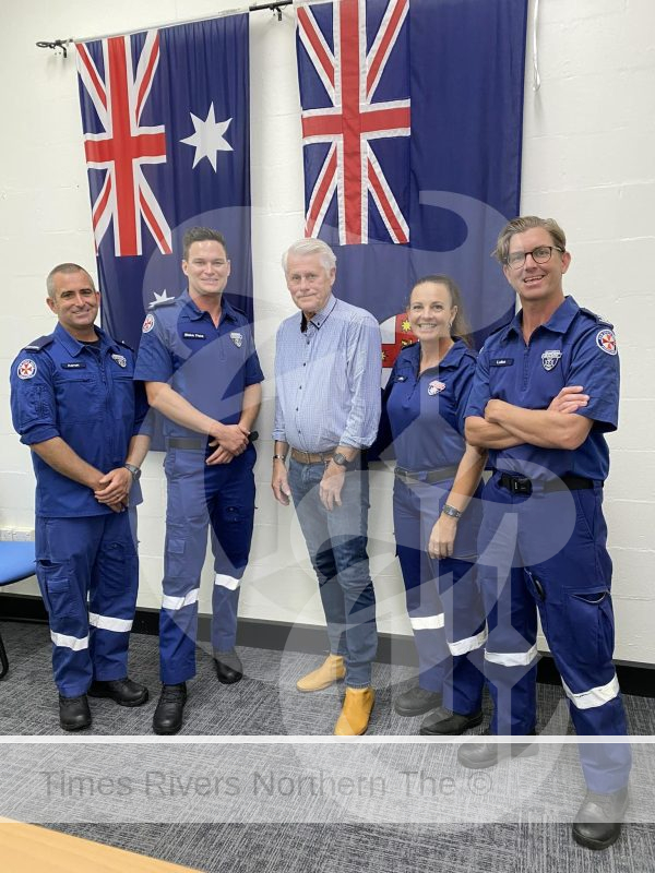 Tweed MP Geoff Provest with Northern Rivers paramedics and union representatives who, along with their state colleagues, were some of the lowest paid paramedics in the country. Now they will be among the highest paid.
