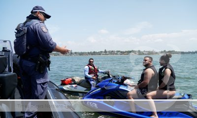 NSW Maritime Police enforcing jetski crackdown on riders.