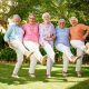 5 elderly women doing practices for a longer, healthier life
