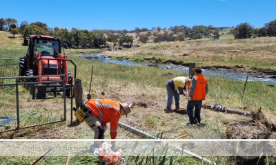 BlazeAid team doing fence repairs.