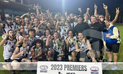 Byron Magpies celebrate the 2023 premiership