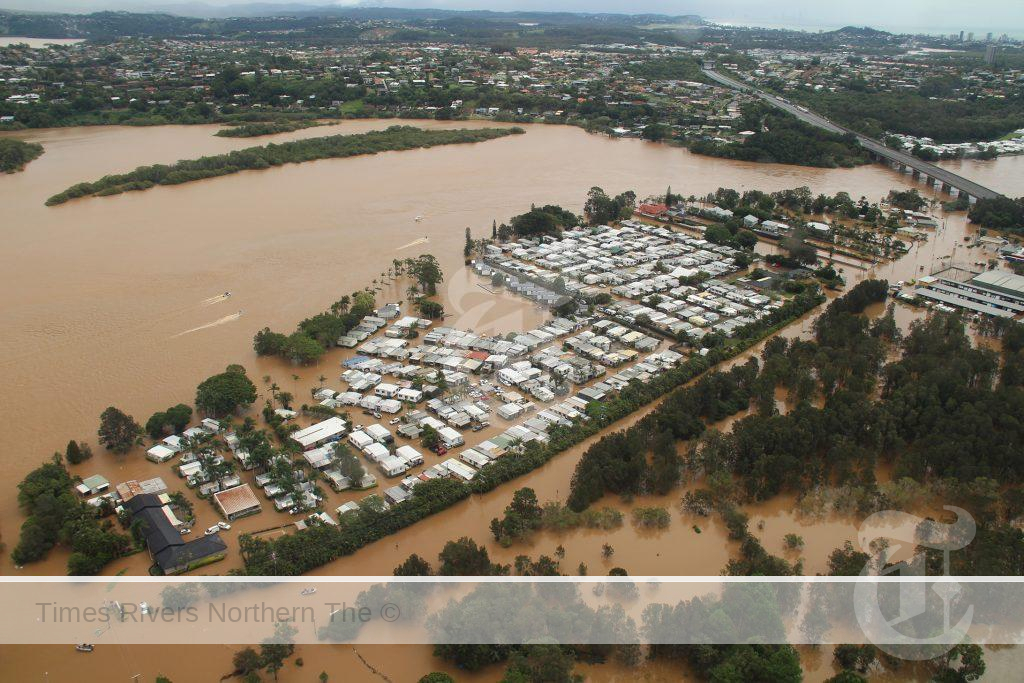 Flooded Chinderah from the tweed valley flood study