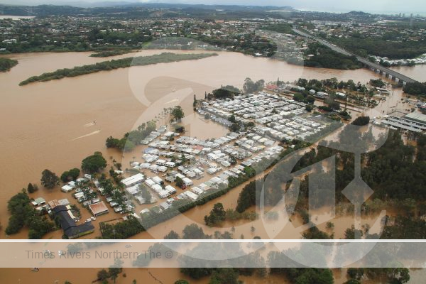 Flooded Chinderah from the tweed valley flood study