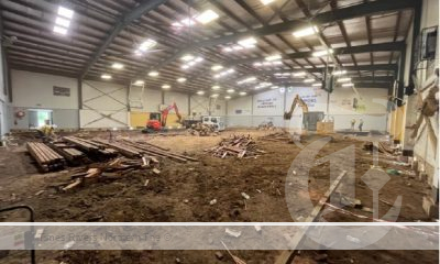 Lismore Basketball Stadium with the floor removed