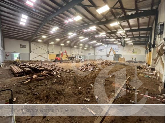Lismore Basketball Stadium with the floor removed