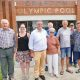 Cr Alison Whaites, second from left, with Cr Ian Tiley, left Member for Clarence Richie Williamson with members of the community outside Grafton Olympic Pool last year. Regional Aquatic Project