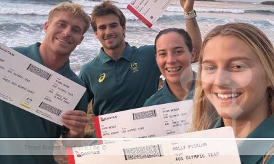 Paris 2024 Olympics Surfing - It's official! Surfers (L-R) Ethan, Jack, Tyler and Molly will all make their Olympic debut at Paris 2024