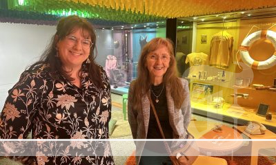 Tweed Regional Museum Director Molly Green showing Lismore MP Janelle Saffin around the Omnia: all and everything exhibition.