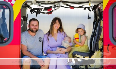 Baby Henry Carroll and family in The Westpac Rescue Helicopter Service