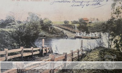 Sandy Creek Ferry at the Junction of Sandy Creek and Bungawalbyn Creek