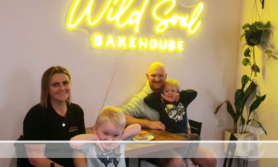 Emily, Blair, 3, Dan and Addison, 4 Clark at Wild Soul Bakehouse