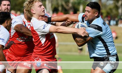 Woolgoolga centre Shayde Perham, pictured here during the 2023 grand final trying to fend off Rebels centre Jye Boehme, scored his team’s decisive try of the game in just the 24th minute of the match.