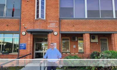 Richie Williamson outside Grafton Base Hospital Development