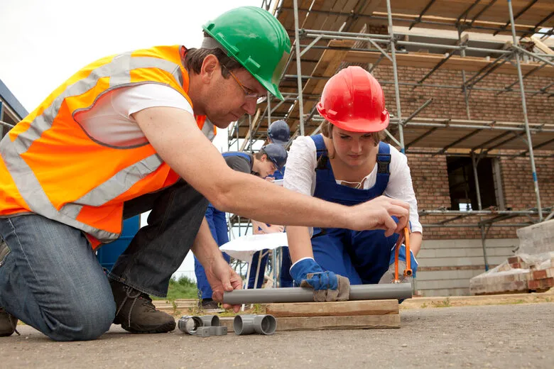 Council Apprentices and Trainees on a job site