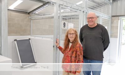 Lismore Mayor Steve Krieg with State Member for Lismore Janelle Saffin at the Animal Care Facility in Lismore.