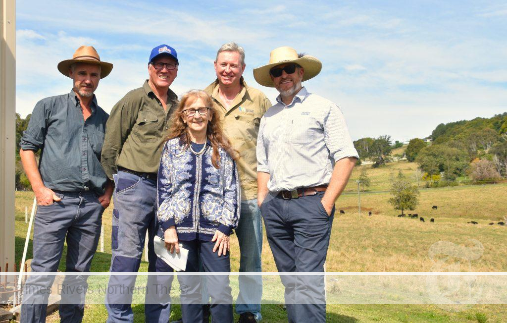 Jeremy Stewart, Whian Whian Landcare, Garry Lambert, landholder with wife Margaret, State MP Janelle Saffin, Anthony Acret, Rous County Council and Joseph Leven, Casino Food Co-operative. Northern Rivers Watershed Initiative