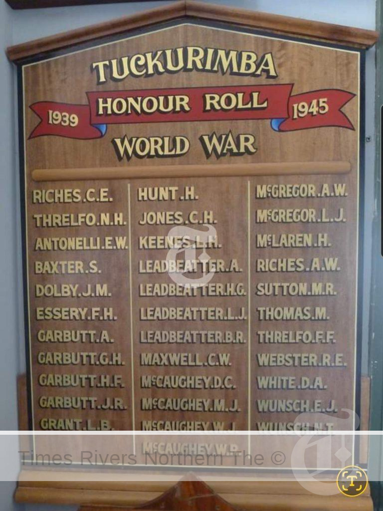 Honour Roll from Second World War.