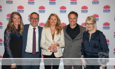 Community Wellbeing and Resilience program - Pictured L-R: Kate Van Saane (Healthy North Coast), Jihad Dib (NSW Minister for Emergency Services), Monika Wheeler (CEO Healthy North Coast), Dr Jean Renouf (Founder and CEO, Plan C), Joanna Quilty (NSW Reconstruction Authority). Image courtesy of NSW Reconstruction Authority.