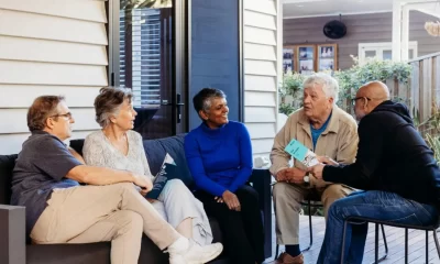 Dementia patients talking on a deck about the Diversity Small Grant Program